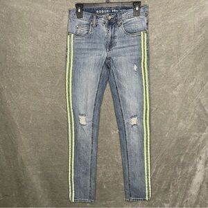 Ninth Hall Rogue Y2K Reflective Stripe Skinny Jeans Size 28 Zumiez
